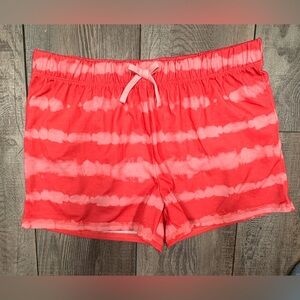 Eddie Bauer Youth 14 Coral-Red Tie-Dye sleep shorts